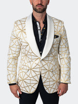 Blazer Shawl CeremonialGold White View-1