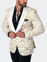 Blazer Shawl CeremonialGold White View-9