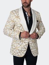 Blazer Shawl CeremonialGold White View-11