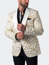 Blazer Shawl CeremonialGold White View-4