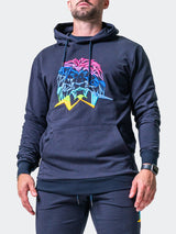 Hoodie Neon Navy View-2