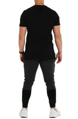 V-Neck Solid Black View-2