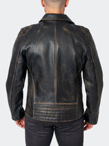 Leather BikerDestroyed Brown View-5