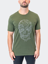 Tee ScribbleSkull ArmyGreen View-1