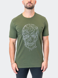 Tee ScribbleSkull ArmyGreen