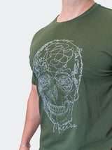 Tee ScribbleSkull ArmyGreen View-2