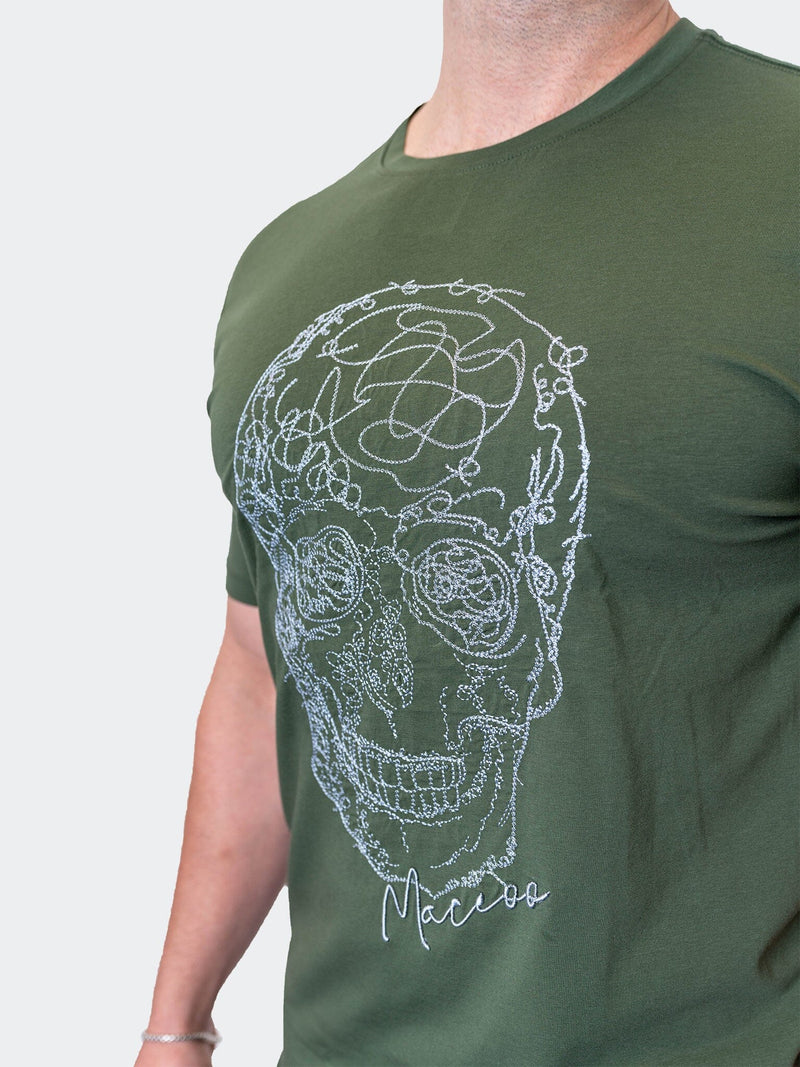 Tee ScribbleSkull ArmyGreen