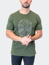 Tee ScribbleSkull ArmyGreen View-3