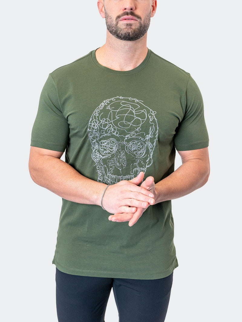 Tee ScribbleSkull ArmyGreen