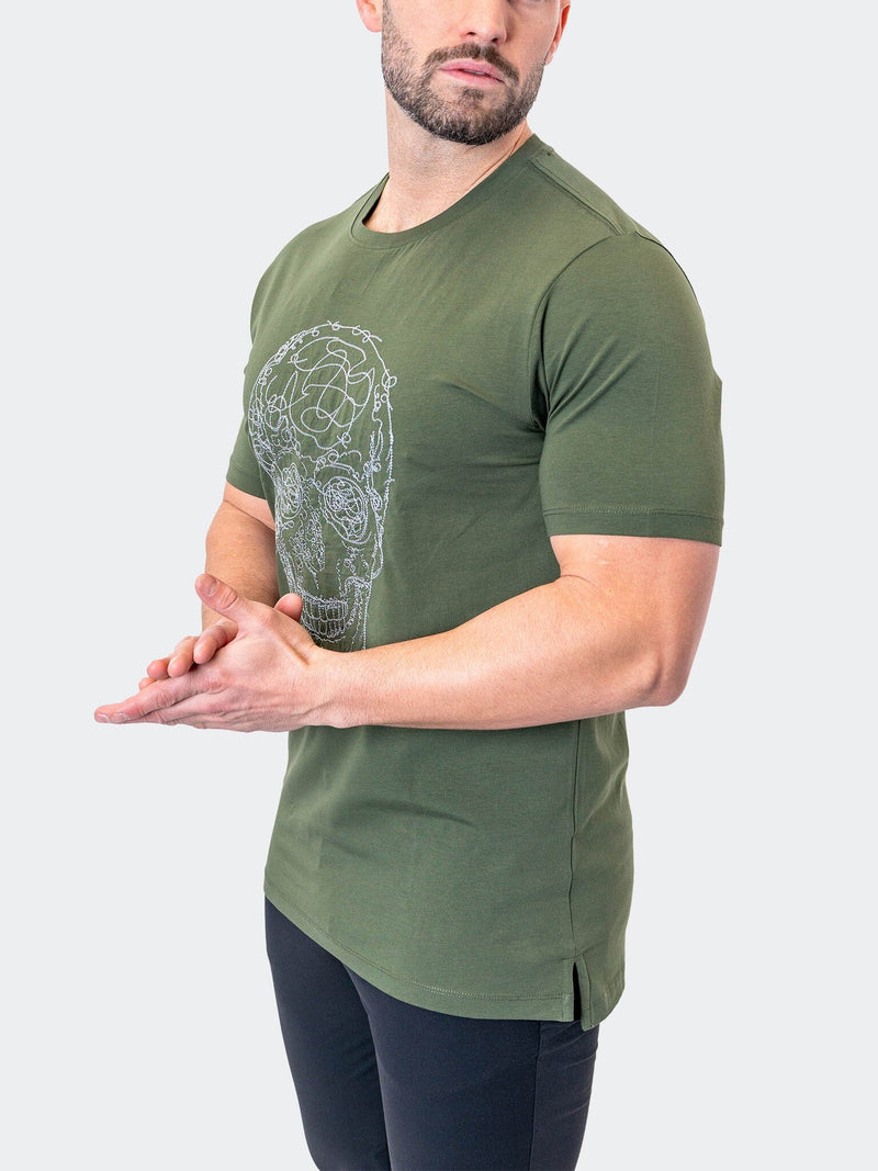 Tee ScribbleSkull ArmyGreen