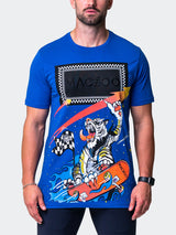 Tee Skateboard Blue View-1