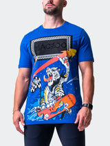 Tee Skateboard Blue View-2