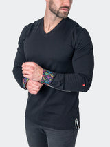 V-Neck EdisonSolidBad Black View-3