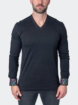 V-Neck EdisonSolidBad Black View-1