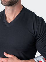 V-Neck EdisonSolidBad Black View-2