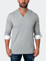 V-Neck EdisonSolidMirage Grey View-4