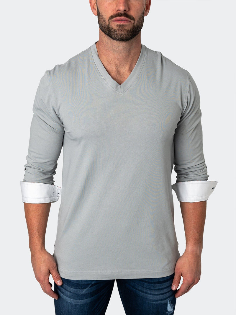 V-Neck EdisonSolidMirage Grey