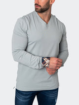 V-Neck EdisonSolidMirage Grey View-5