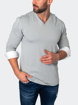 V-Neck EdisonSolidMirage Grey View-1