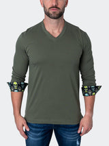 V-Neck EdisonSolidSkull Green View-3