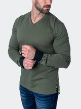 V-Neck EdisonSolidSkull Green View-2