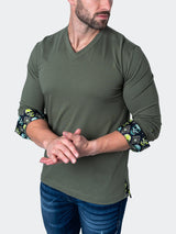 V-Neck EdisonSolidSkull Green View-4