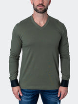 V-Neck EdisonSolidSkull Green View-1