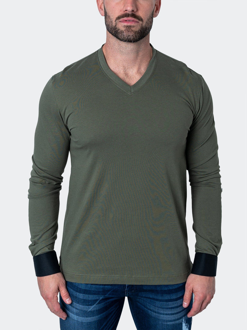 V-Neck EdisonSolidSkull Green