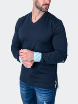 V-Neck EdisonSolidverve Blue View-3