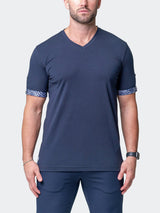 V-Neck VivaldiSolidMonkey Blue View-7