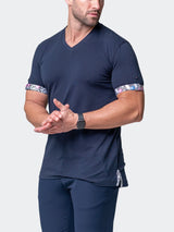 V-Neck VivaldiSolidMonkey Blue View-4