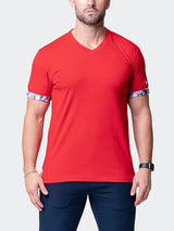 V-Neck VivaldiSolidRipple Red View-7