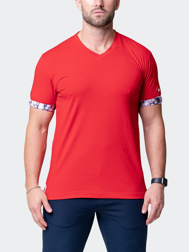 V-Neck VivaldiSolidRipple Red