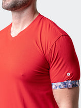 V-Neck VivaldiSolidRipple Red View-1