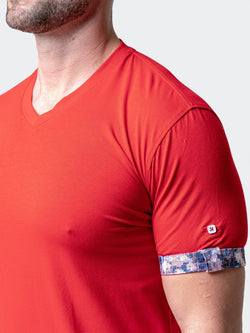 V-Neck VivaldiSolidRipple Red