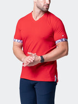 V-Neck VivaldiSolidRipple Red View-8