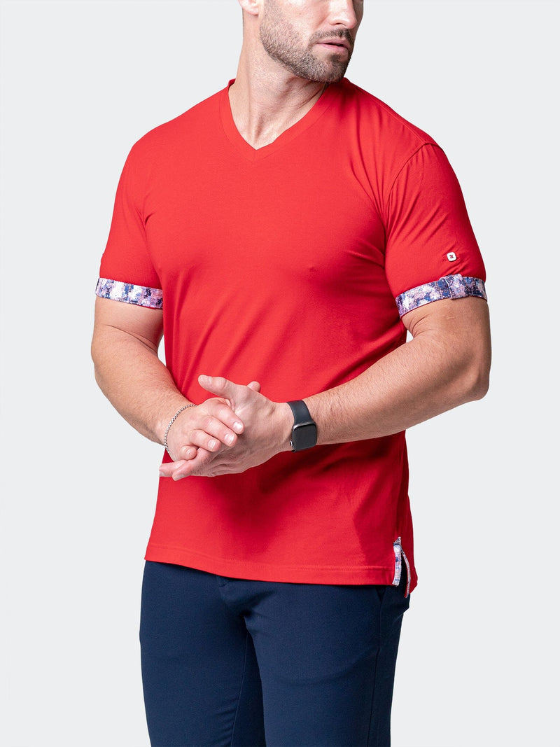 V-Neck VivaldiSolidRipple Red