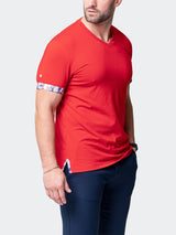 V-Neck VivaldiSolidRipple Red View-9