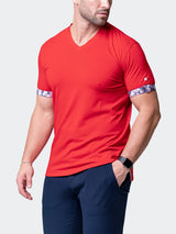 V-Neck VivaldiSolidRipple Red View-10