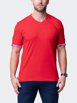 V-Neck VivaldiSolidRipple Red View-2