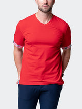 V-Neck VivaldiSolidRipple Red View-5