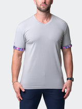 V-Neck VivaldiSolidSkull Grey View-2