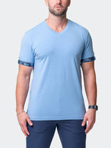 V-Neck VivaldiSolidWavesLight Blue View-2