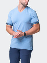 V-Neck VivaldiSolidWavesLight Blue View-3