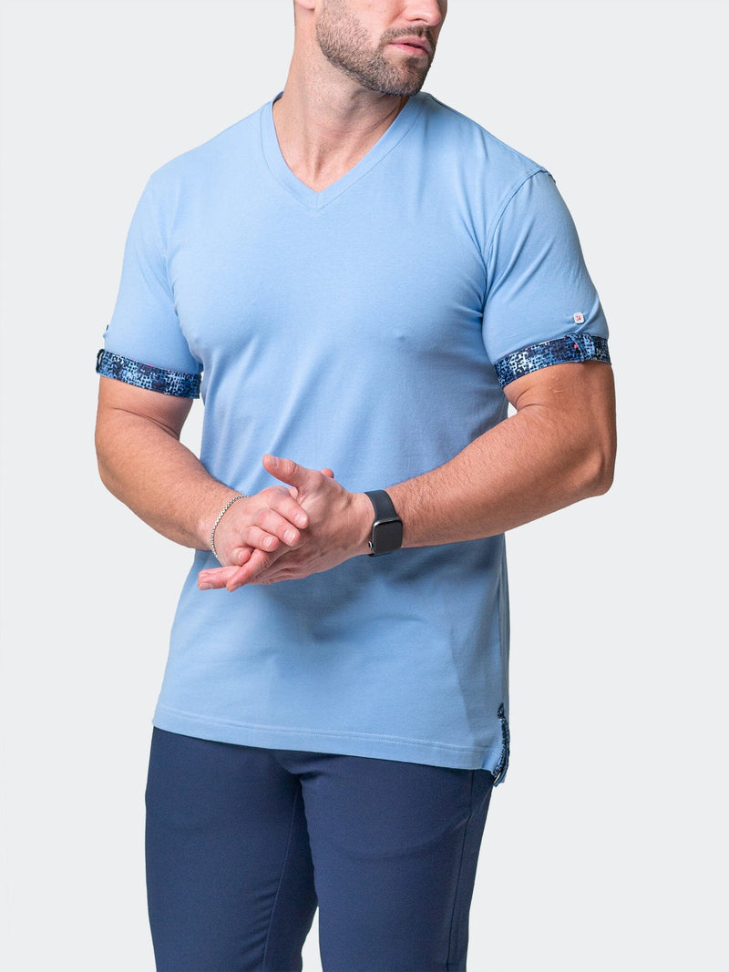 V-Neck VivaldiSolidWavesLight Blue