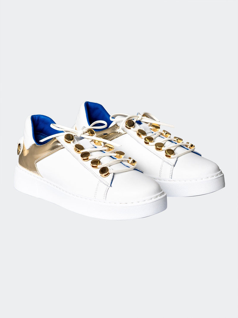 Women's ShoeSneaker GoldHeelWhite