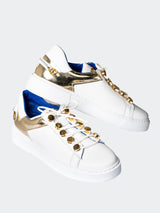 Women's ShoeSneaker GoldHeelWhite View-4