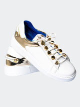 Women's ShoeSneaker GoldHeelWhite View-5